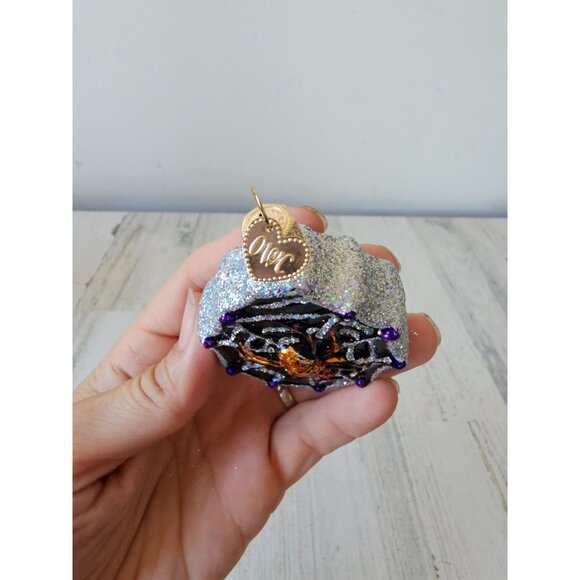 Old world OWC glitter spider web glass ornament Xmas tree - Picture 5 of 7